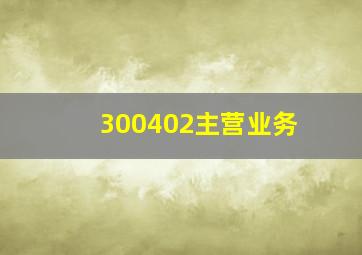 300402主营业务