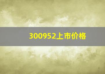 300952上市价格