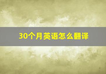 30个月英语怎么翻译