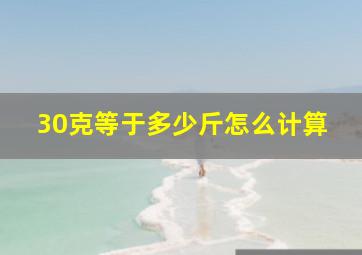 30克等于多少斤怎么计算