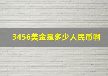 3456美金是多少人民币啊