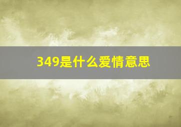 349是什么爱情意思