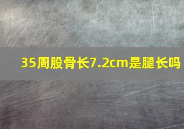 35周股骨长7.2cm是腿长吗