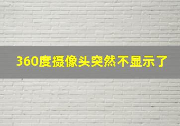 360度摄像头突然不显示了