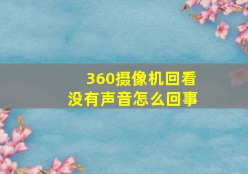 360摄像机回看没有声音怎么回事