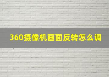 360摄像机画面反转怎么调