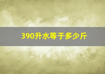 390升水等于多少斤