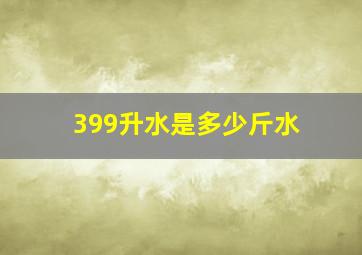 399升水是多少斤水