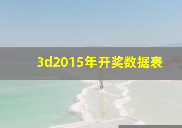 3d2015年开奖数据表