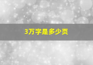 3万字是多少页