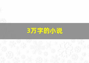 3万字的小说