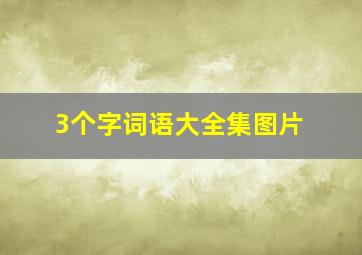 3个字词语大全集图片