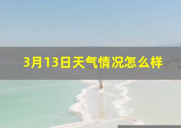 3月13日天气情况怎么样