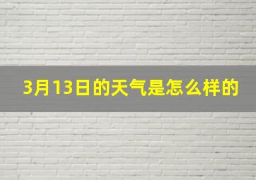 3月13日的天气是怎么样的