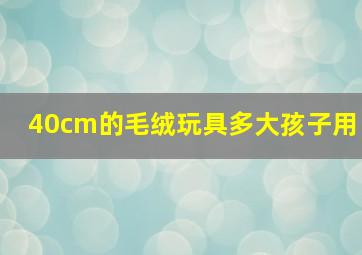 40cm的毛绒玩具多大孩子用