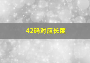 42码对应长度