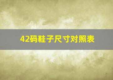 42码鞋子尺寸对照表