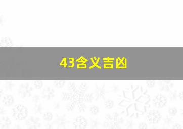 43含义吉凶