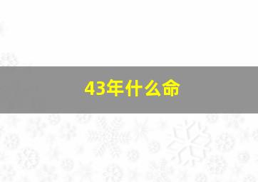 43年什么命