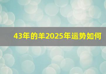 43年的羊2025年运势如何