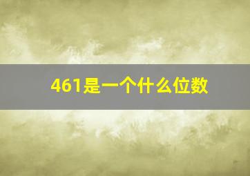 461是一个什么位数