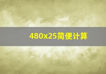 480x25简便计算