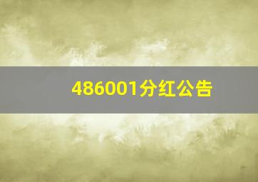 486001分红公告