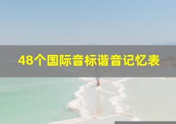 48个国际音标谐音记忆表