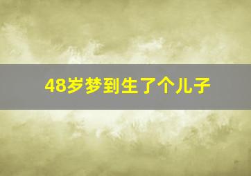 48岁梦到生了个儿子