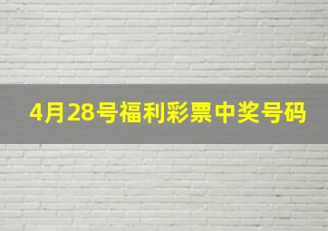 4月28号福利彩票中奖号码