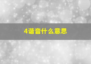 4谐音什么意思