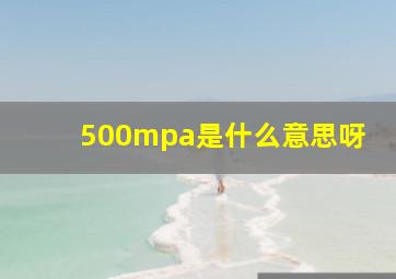 500mpa是什么意思呀