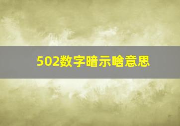 502数字暗示啥意思