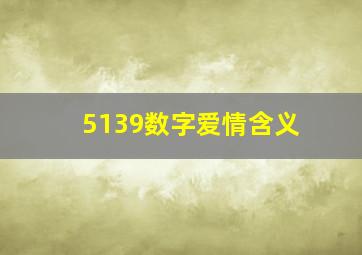 5139数字爱情含义