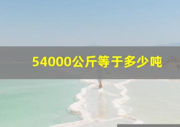 54000公斤等于多少吨