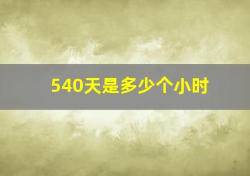 540天是多少个小时