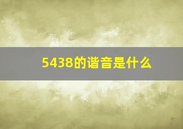 5438的谐音是什么