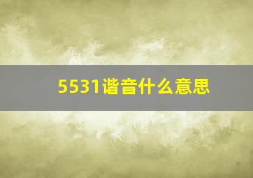 5531谐音什么意思