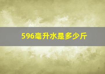 596毫升水是多少斤