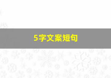 5字文案短句