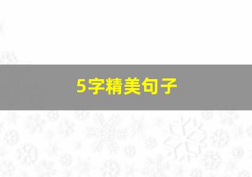 5字精美句子