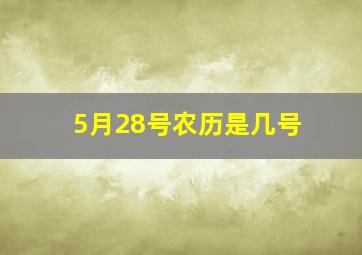 5月28号农历是几号