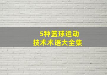 5种篮球运动技术术语大全集