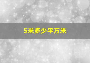 5米多少平方米