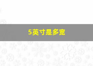 5英寸是多宽