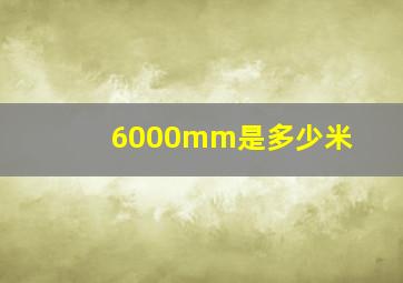 6000mm是多少米