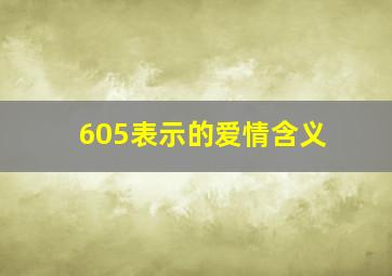 605表示的爱情含义