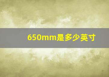 650mm是多少英寸