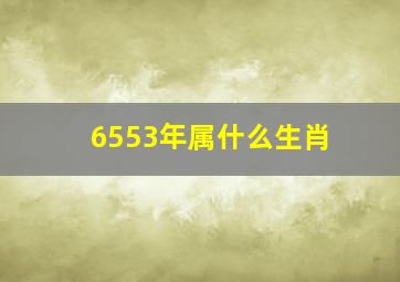 6553年属什么生肖