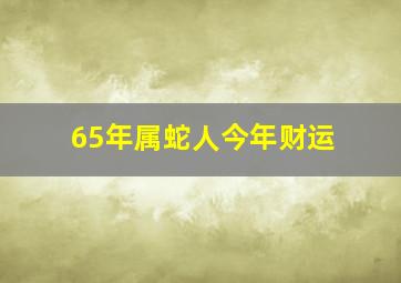 65年属蛇人今年财运